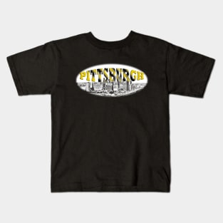 Pittsburgh in Black and Gold Kids T-Shirt